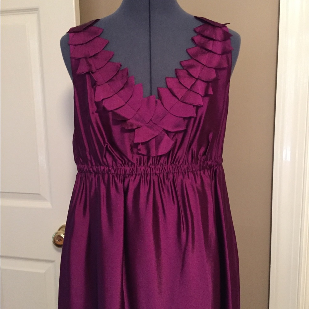 Loft 10 jewel purple dress silky semi formal - Picture 3 of 6